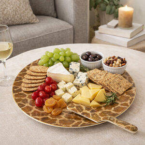 Formalities by Baum Bros.
Giraffe Print Cheese Board / Serving Platter with Spr